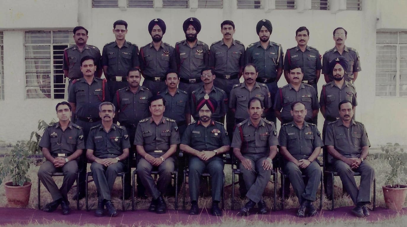 With fellow students and faculty members during the Electronic Warfare Course at MCTE, Mhow