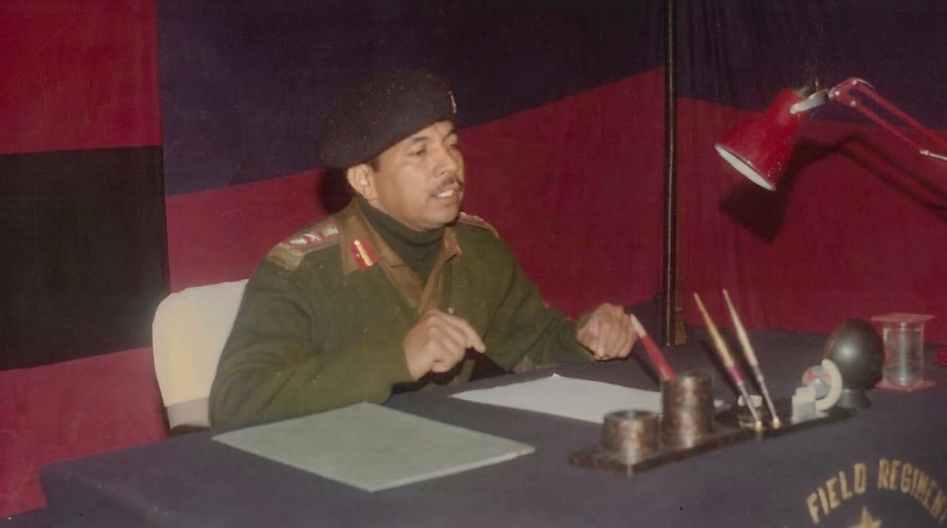 Chairing an officers' conference in a field regiment