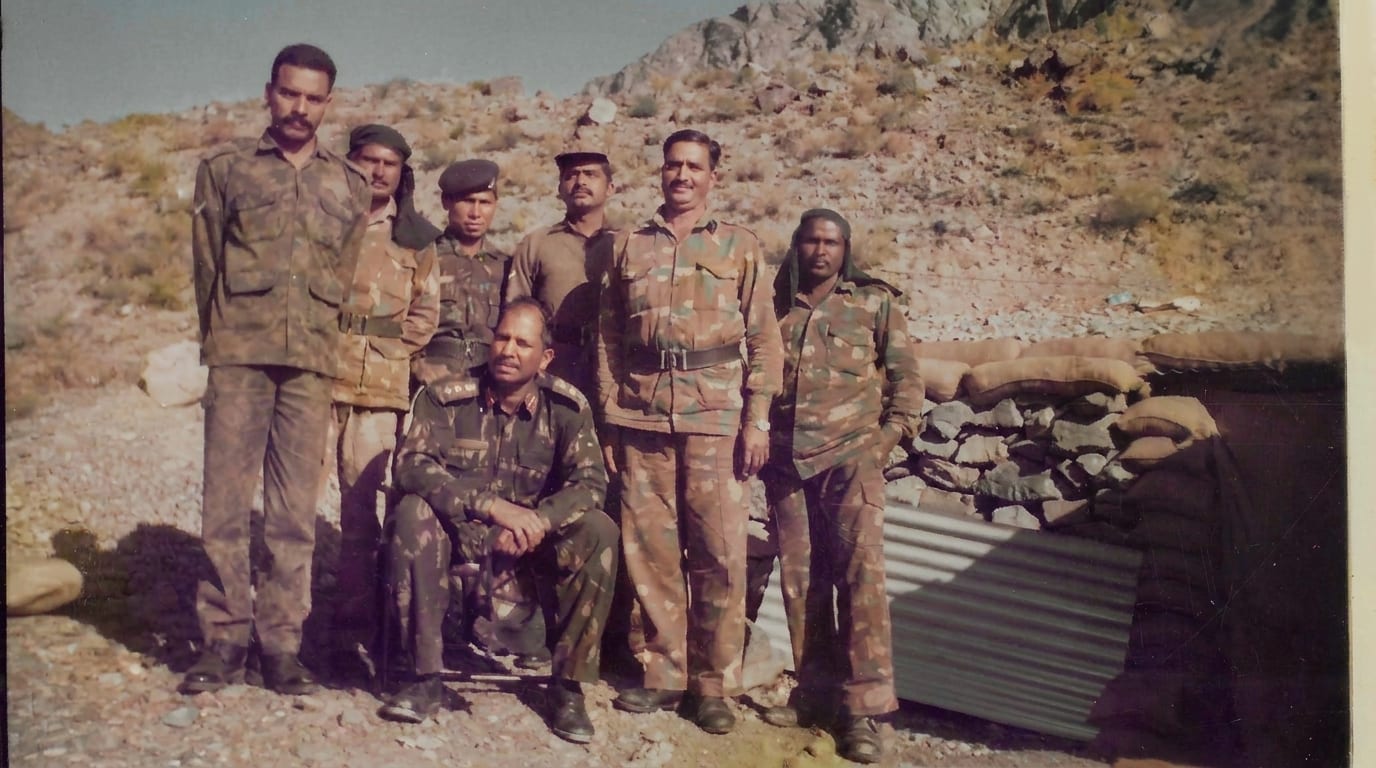 With the Commanding Officer's party at a forward post in the Dras sector during the Kargil War